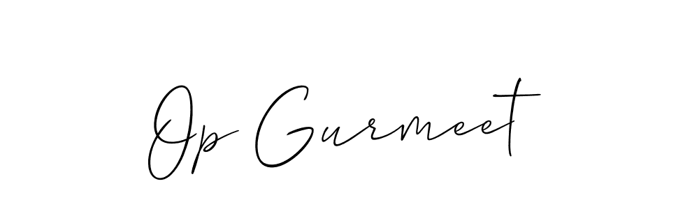 Design your own signature with our free online signature maker. With this signature software, you can create a handwritten (Allison_Script) signature for name Op Gurmeet. Op Gurmeet signature style 2 images and pictures png