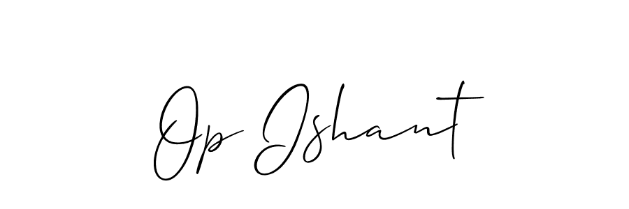 Make a beautiful signature design for name Op Ishant. With this signature (Allison_Script) style, you can create a handwritten signature for free. Op Ishant signature style 2 images and pictures png
