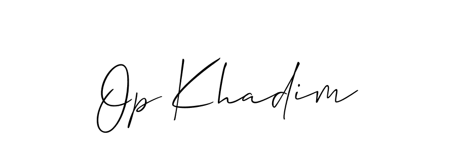 Once you've used our free online signature maker to create your best signature Allison_Script style, it's time to enjoy all of the benefits that Op Khadim name signing documents. Op Khadim signature style 2 images and pictures png
