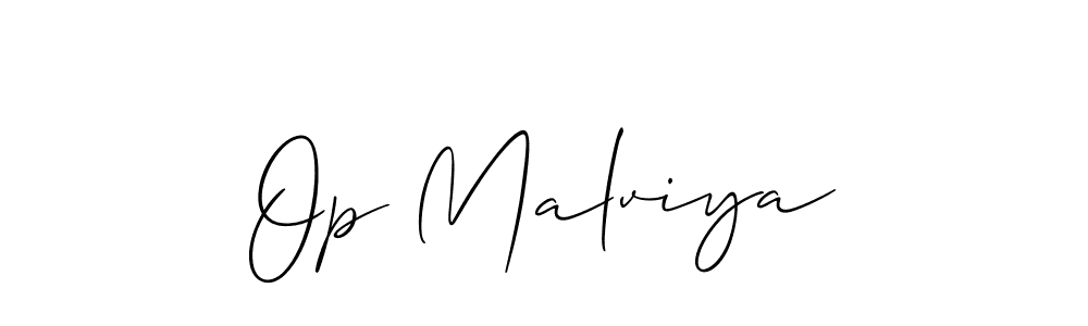 Make a short Op Malviya signature style. Manage your documents anywhere anytime using Allison_Script. Create and add eSignatures, submit forms, share and send files easily. Op Malviya signature style 2 images and pictures png