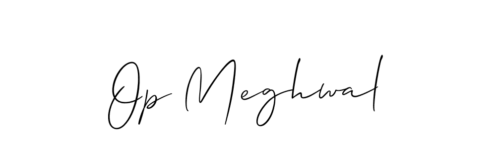 Create a beautiful signature design for name Op Meghwal. With this signature (Allison_Script) fonts, you can make a handwritten signature for free. Op Meghwal signature style 2 images and pictures png
