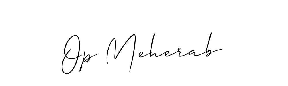 Also You can easily find your signature by using the search form. We will create Op Meherab name handwritten signature images for you free of cost using Allison_Script sign style. Op Meherab signature style 2 images and pictures png