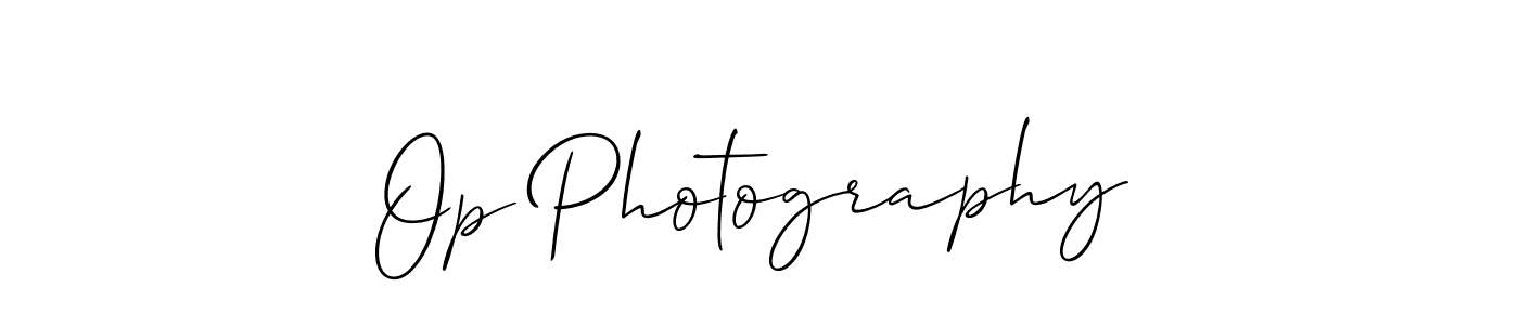 Make a beautiful signature design for name Op Photography. With this signature (Allison_Script) style, you can create a handwritten signature for free. Op Photography signature style 2 images and pictures png