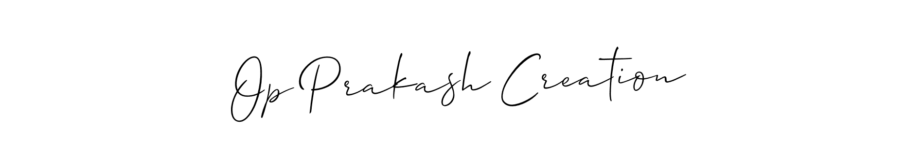 Design your own signature with our free online signature maker. With this signature software, you can create a handwritten (Allison_Script) signature for name Op Prakash Creation. Op Prakash Creation signature style 2 images and pictures png