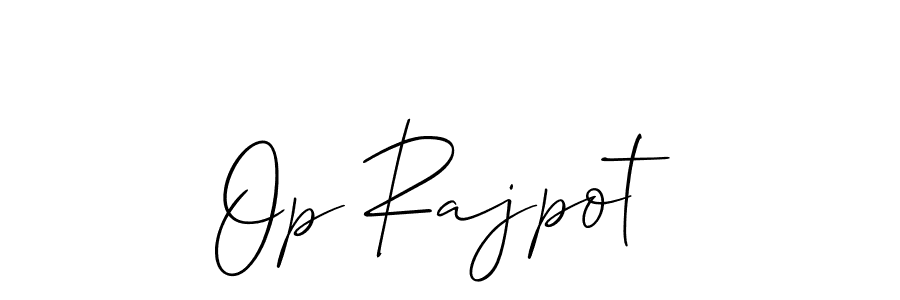 It looks lik you need a new signature style for name Op Rajpot. Design unique handwritten (Allison_Script) signature with our free signature maker in just a few clicks. Op Rajpot signature style 2 images and pictures png