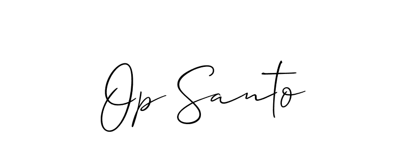 Once you've used our free online signature maker to create your best signature Allison_Script style, it's time to enjoy all of the benefits that Op Santo name signing documents. Op Santo signature style 2 images and pictures png