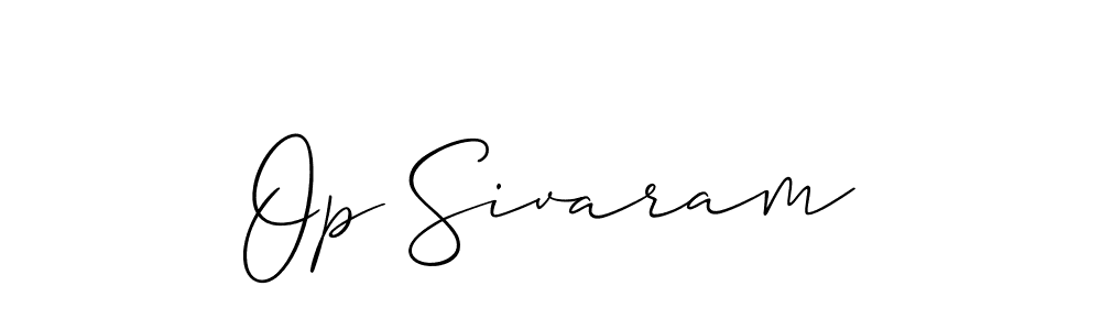 Also we have Op Sivaram name is the best signature style. Create professional handwritten signature collection using Allison_Script autograph style. Op Sivaram signature style 2 images and pictures png