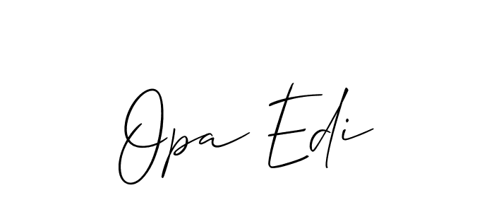 How to make Opa Edi name signature. Use Allison_Script style for creating short signs online. This is the latest handwritten sign. Opa Edi signature style 2 images and pictures png