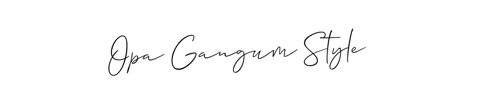 Make a short Opa Gangum Style signature style. Manage your documents anywhere anytime using Allison_Script. Create and add eSignatures, submit forms, share and send files easily. Opa Gangum Style signature style 2 images and pictures png