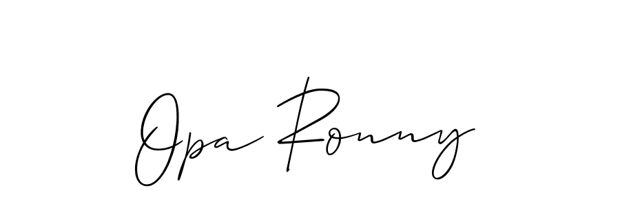 The best way (Allison_Script) to make a short signature is to pick only two or three words in your name. The name Opa Ronny include a total of six letters. For converting this name. Opa Ronny signature style 2 images and pictures png