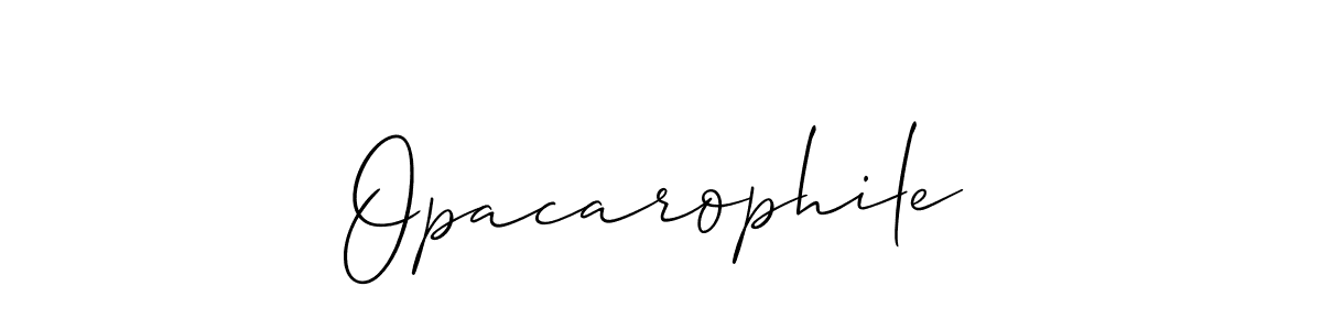 Use a signature maker to create a handwritten signature online. With this signature software, you can design (Allison_Script) your own signature for name Opacarophile. Opacarophile signature style 2 images and pictures png