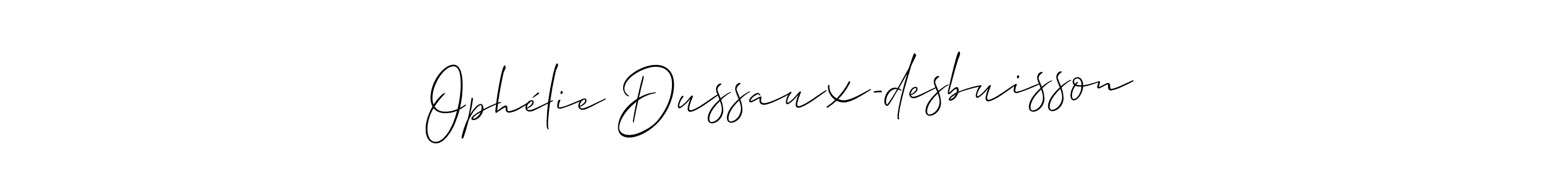 Make a short Ophélie Dussaux-desbuisson signature style. Manage your documents anywhere anytime using Allison_Script. Create and add eSignatures, submit forms, share and send files easily. Ophélie Dussaux-desbuisson signature style 2 images and pictures png