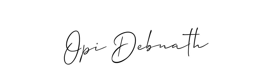 Make a beautiful signature design for name Opi Debnath. With this signature (Allison_Script) style, you can create a handwritten signature for free. Opi Debnath signature style 2 images and pictures png