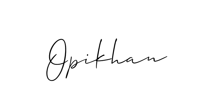 It looks lik you need a new signature style for name Opikhan. Design unique handwritten (Allison_Script) signature with our free signature maker in just a few clicks. Opikhan signature style 2 images and pictures png