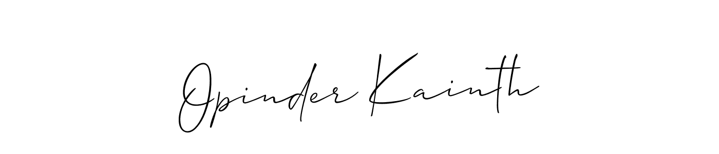 Create a beautiful signature design for name Opinder Kainth. With this signature (Allison_Script) fonts, you can make a handwritten signature for free. Opinder Kainth signature style 2 images and pictures png