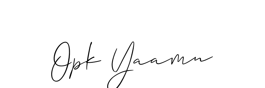 You should practise on your own different ways (Allison_Script) to write your name (Opk Yaamn) in signature. don't let someone else do it for you. Opk Yaamn signature style 2 images and pictures png