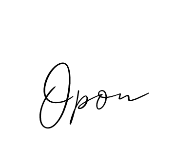 How to make Opon signature? Allison_Script is a professional autograph style. Create handwritten signature for Opon name. Opon signature style 2 images and pictures png