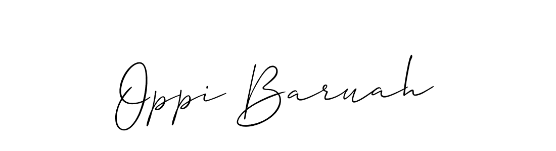 Make a beautiful signature design for name Oppi Baruah. With this signature (Allison_Script) style, you can create a handwritten signature for free. Oppi Baruah signature style 2 images and pictures png