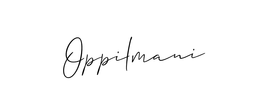 How to make Oppilmani signature? Allison_Script is a professional autograph style. Create handwritten signature for Oppilmani name. Oppilmani signature style 2 images and pictures png