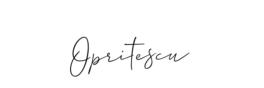 Use a signature maker to create a handwritten signature online. With this signature software, you can design (Allison_Script) your own signature for name Opritescu. Opritescu signature style 2 images and pictures png