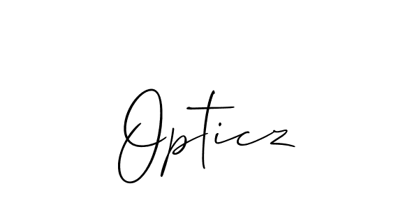 Create a beautiful signature design for name Opticz. With this signature (Allison_Script) fonts, you can make a handwritten signature for free. Opticz signature style 2 images and pictures png