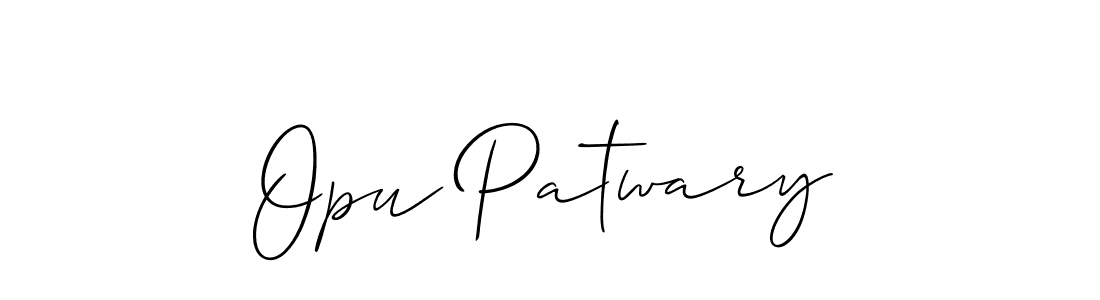 Design your own signature with our free online signature maker. With this signature software, you can create a handwritten (Allison_Script) signature for name Opu Patwary. Opu Patwary signature style 2 images and pictures png