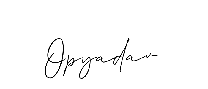 Opyadav stylish signature style. Best Handwritten Sign (Allison_Script) for my name. Handwritten Signature Collection Ideas for my name Opyadav. Opyadav signature style 2 images and pictures png