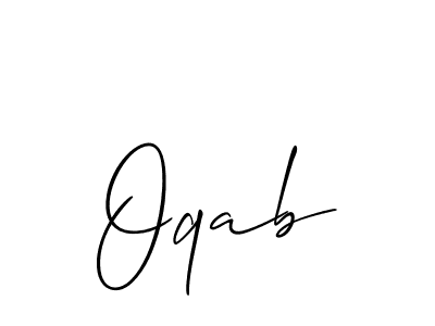 It looks lik you need a new signature style for name Oqab. Design unique handwritten (Allison_Script) signature with our free signature maker in just a few clicks. Oqab signature style 2 images and pictures png