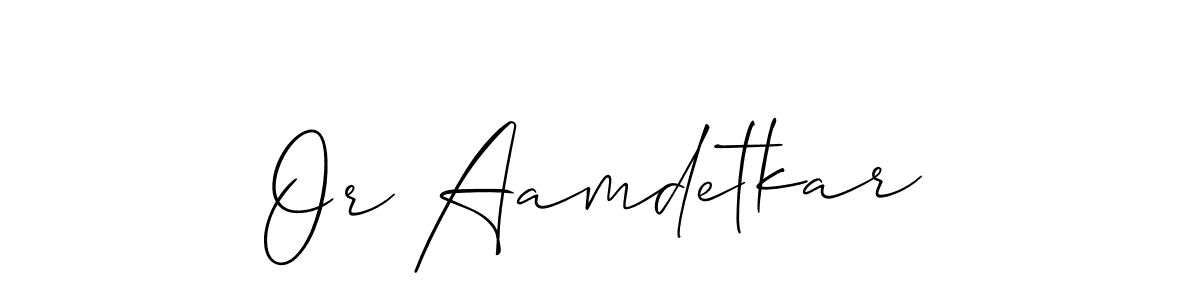 Use a signature maker to create a handwritten signature online. With this signature software, you can design (Allison_Script) your own signature for name Or Aamdetkar. Or Aamdetkar signature style 2 images and pictures png