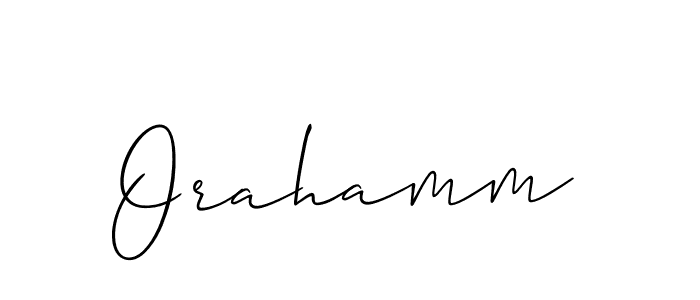 Create a beautiful signature design for name Orahamm. With this signature (Allison_Script) fonts, you can make a handwritten signature for free. Orahamm signature style 2 images and pictures png