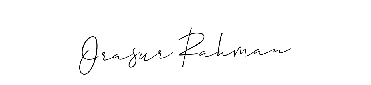 if you are searching for the best signature style for your name Orasur Rahman. so please give up your signature search. here we have designed multiple signature styles  using Allison_Script. Orasur Rahman signature style 2 images and pictures png