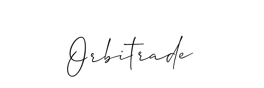 Use a signature maker to create a handwritten signature online. With this signature software, you can design (Allison_Script) your own signature for name Orbitrade. Orbitrade signature style 2 images and pictures png