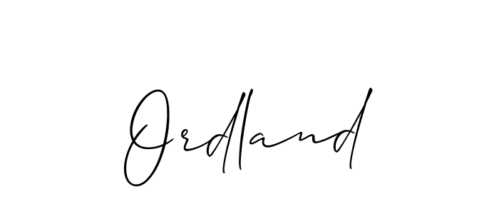 Use a signature maker to create a handwritten signature online. With this signature software, you can design (Allison_Script) your own signature for name Ordland. Ordland signature style 2 images and pictures png