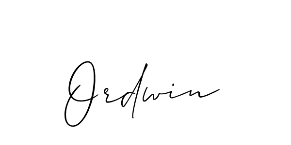Design your own signature with our free online signature maker. With this signature software, you can create a handwritten (Allison_Script) signature for name Ordwin. Ordwin signature style 2 images and pictures png