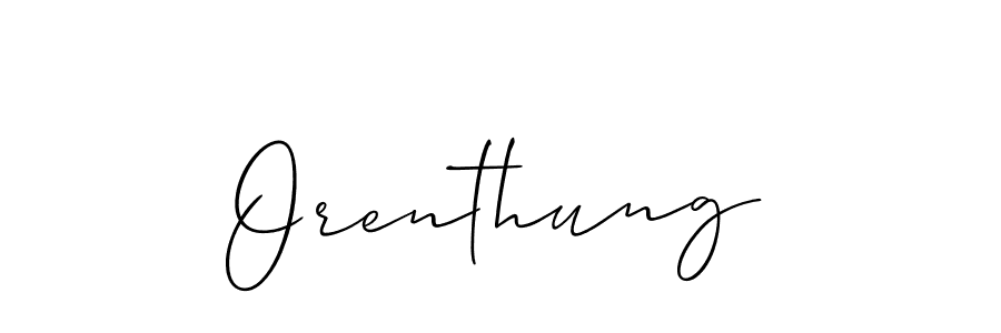 The best way (Allison_Script) to make a short signature is to pick only two or three words in your name. The name Orenthung include a total of six letters. For converting this name. Orenthung signature style 2 images and pictures png