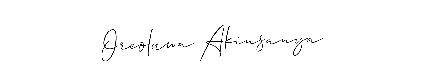 Also You can easily find your signature by using the search form. We will create Oreoluwa Akinsanya name handwritten signature images for you free of cost using Allison_Script sign style. Oreoluwa Akinsanya signature style 2 images and pictures png