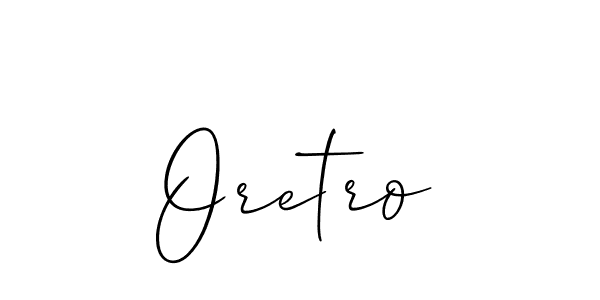 Use a signature maker to create a handwritten signature online. With this signature software, you can design (Allison_Script) your own signature for name Oretro. Oretro signature style 2 images and pictures png