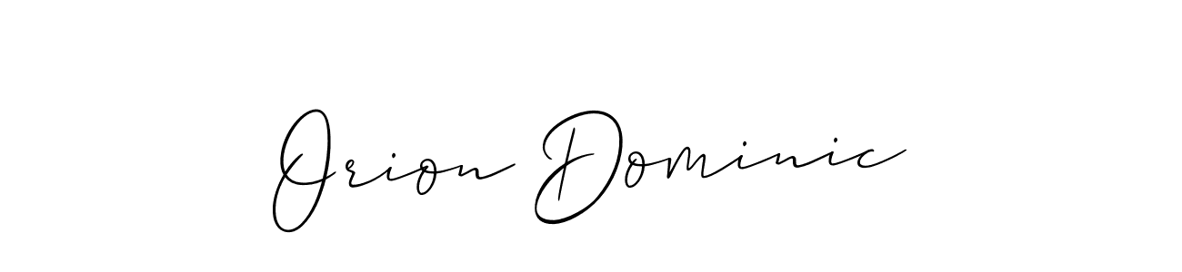 It looks lik you need a new signature style for name Orion Dominic. Design unique handwritten (Allison_Script) signature with our free signature maker in just a few clicks. Orion Dominic signature style 2 images and pictures png