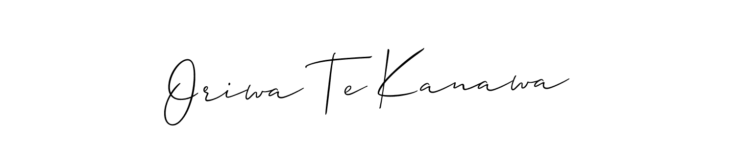 You should practise on your own different ways (Allison_Script) to write your name (Oriwa Te Kanawa) in signature. don't let someone else do it for you. Oriwa Te Kanawa signature style 2 images and pictures png