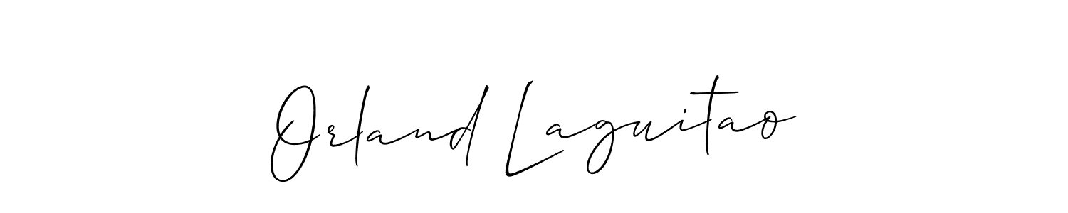Allison_Script is a professional signature style that is perfect for those who want to add a touch of class to their signature. It is also a great choice for those who want to make their signature more unique. Get Orland Laguitao name to fancy signature for free. Orland Laguitao signature style 2 images and pictures png