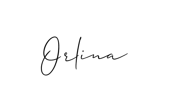 Use a signature maker to create a handwritten signature online. With this signature software, you can design (Allison_Script) your own signature for name Orlina. Orlina signature style 2 images and pictures png