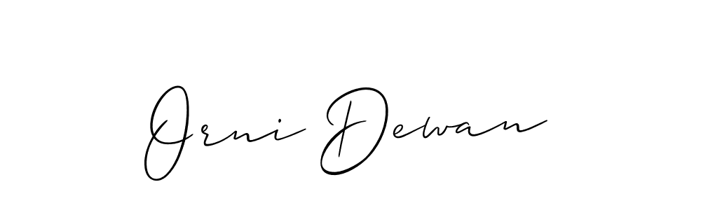 Design your own signature with our free online signature maker. With this signature software, you can create a handwritten (Allison_Script) signature for name Orni Dewan. Orni Dewan signature style 2 images and pictures png