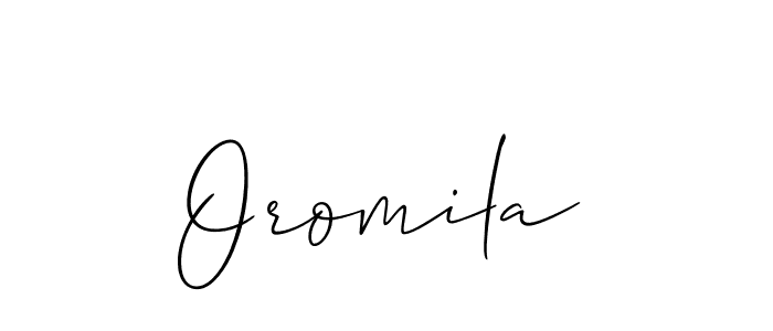 Make a beautiful signature design for name Oromila. With this signature (Allison_Script) style, you can create a handwritten signature for free. Oromila signature style 2 images and pictures png