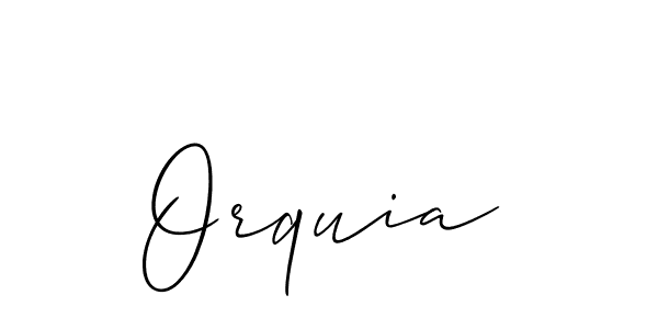 Design your own signature with our free online signature maker. With this signature software, you can create a handwritten (Allison_Script) signature for name Orquia. Orquia signature style 2 images and pictures png