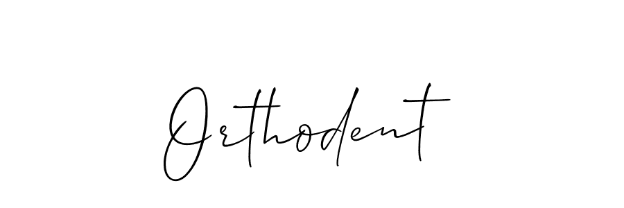 The best way (Allison_Script) to make a short signature is to pick only two or three words in your name. The name Orthodent include a total of six letters. For converting this name. Orthodent signature style 2 images and pictures png