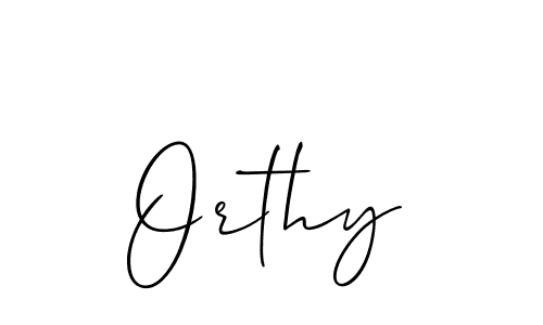 Design your own signature with our free online signature maker. With this signature software, you can create a handwritten (Allison_Script) signature for name Orthy. Orthy signature style 2 images and pictures png