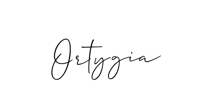 Ortygia stylish signature style. Best Handwritten Sign (Allison_Script) for my name. Handwritten Signature Collection Ideas for my name Ortygia. Ortygia signature style 2 images and pictures png