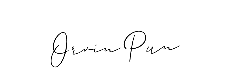 Similarly Allison_Script is the best handwritten signature design. Signature creator online .You can use it as an online autograph creator for name Orvin Pun. Orvin Pun signature style 2 images and pictures png