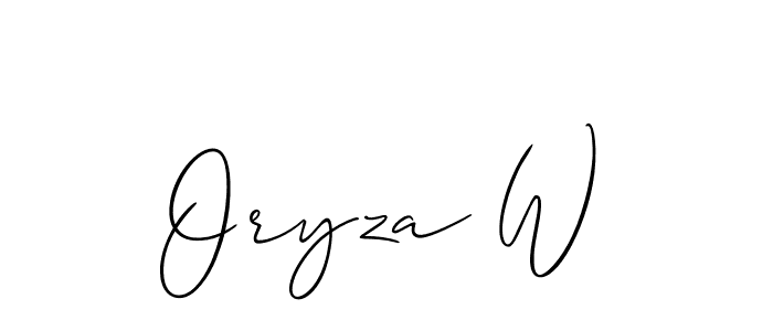 How to make Oryza W signature? Allison_Script is a professional autograph style. Create handwritten signature for Oryza W name. Oryza W signature style 2 images and pictures png