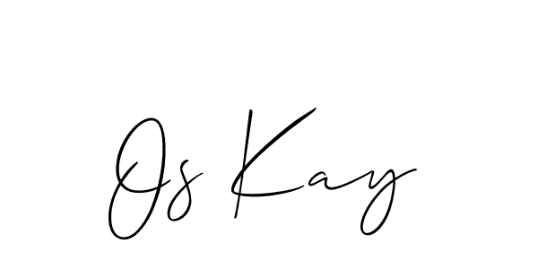 Use a signature maker to create a handwritten signature online. With this signature software, you can design (Allison_Script) your own signature for name Os Kay. Os Kay signature style 2 images and pictures png
